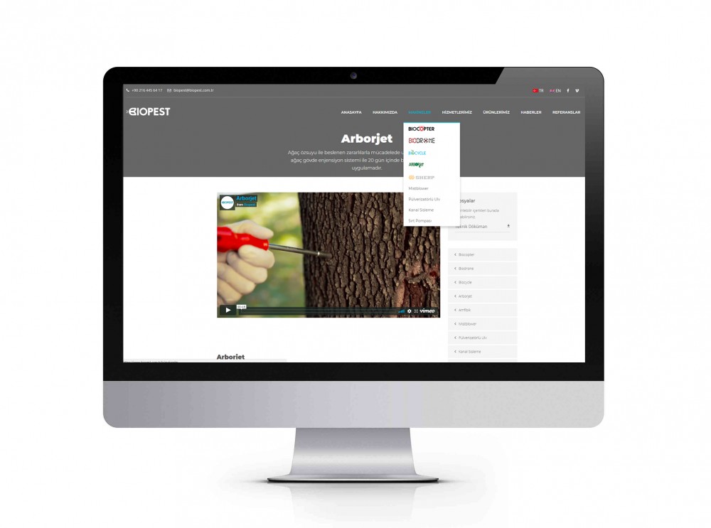 Görsel alt yapısı ve özgün yazılımı ile “İnternet Sayfası Tasarımı” Biopest
