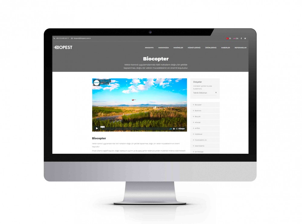 Görsel alt yapısı ve özgün yazılımı ile “İnternet Sayfası Tasarımı” Biopest