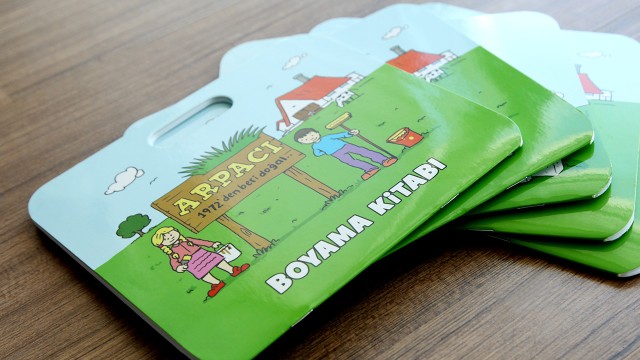 Arpacı süt ürünlerini çocuklara sevdirmek için çizdik ve “Boyama Kitabı” tasarladık