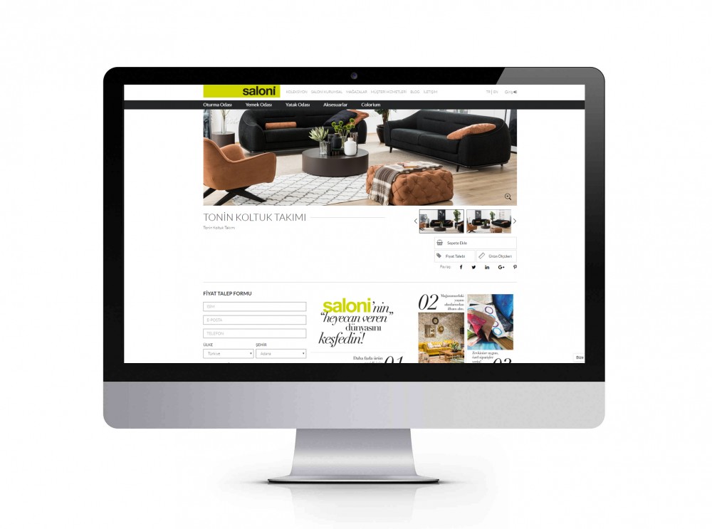 Yazılım teknoloji güçlü bir alt yapı “Saloni” İnternet Sayfa Tasarımı ve Yazılımı